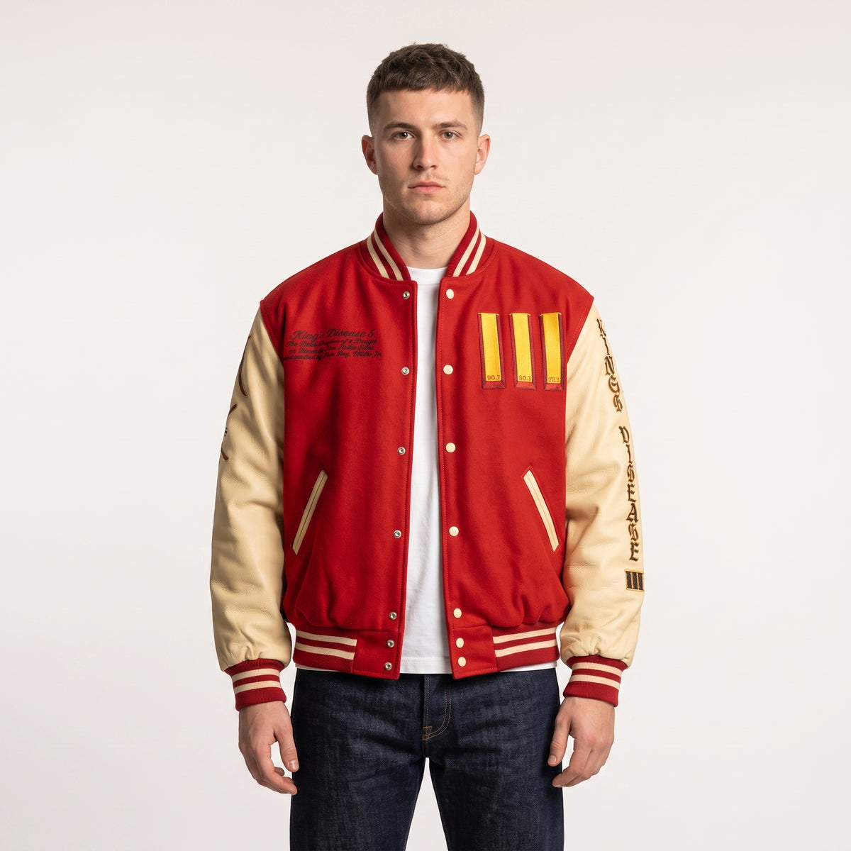 Men's Red Leather Varsity Jacket