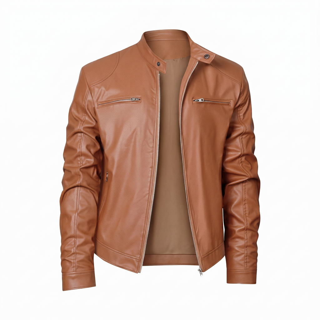 Men's Leather Café Racer Jacket