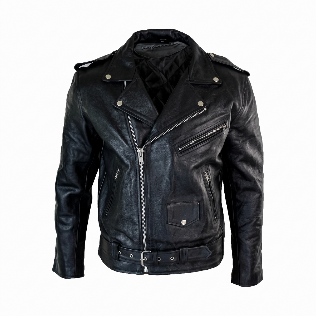 Men's Black Leather Biker Jacket