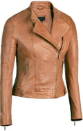 Women's Cropped Leather Biker Jacket