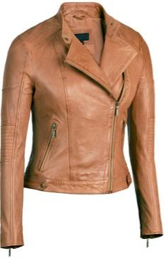 Women's Cropped Leather Biker Jacket
