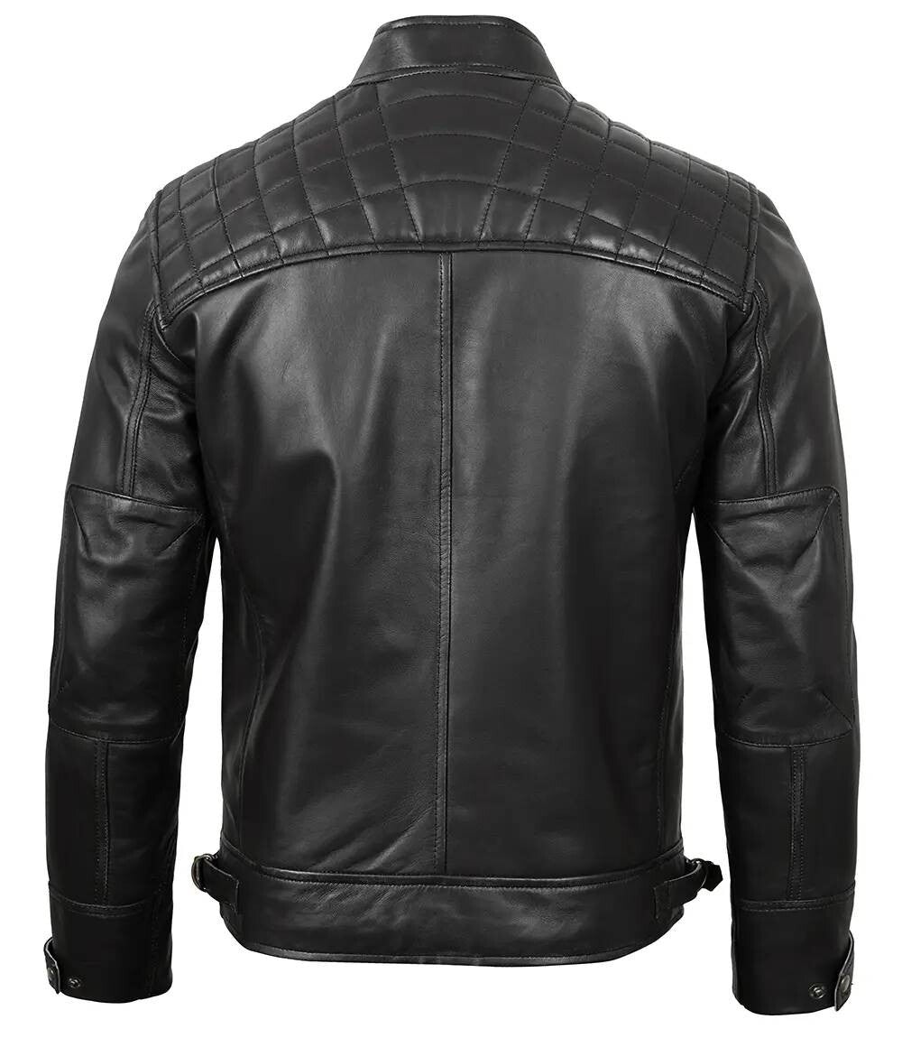 Men's Leather Café Racer Jacket